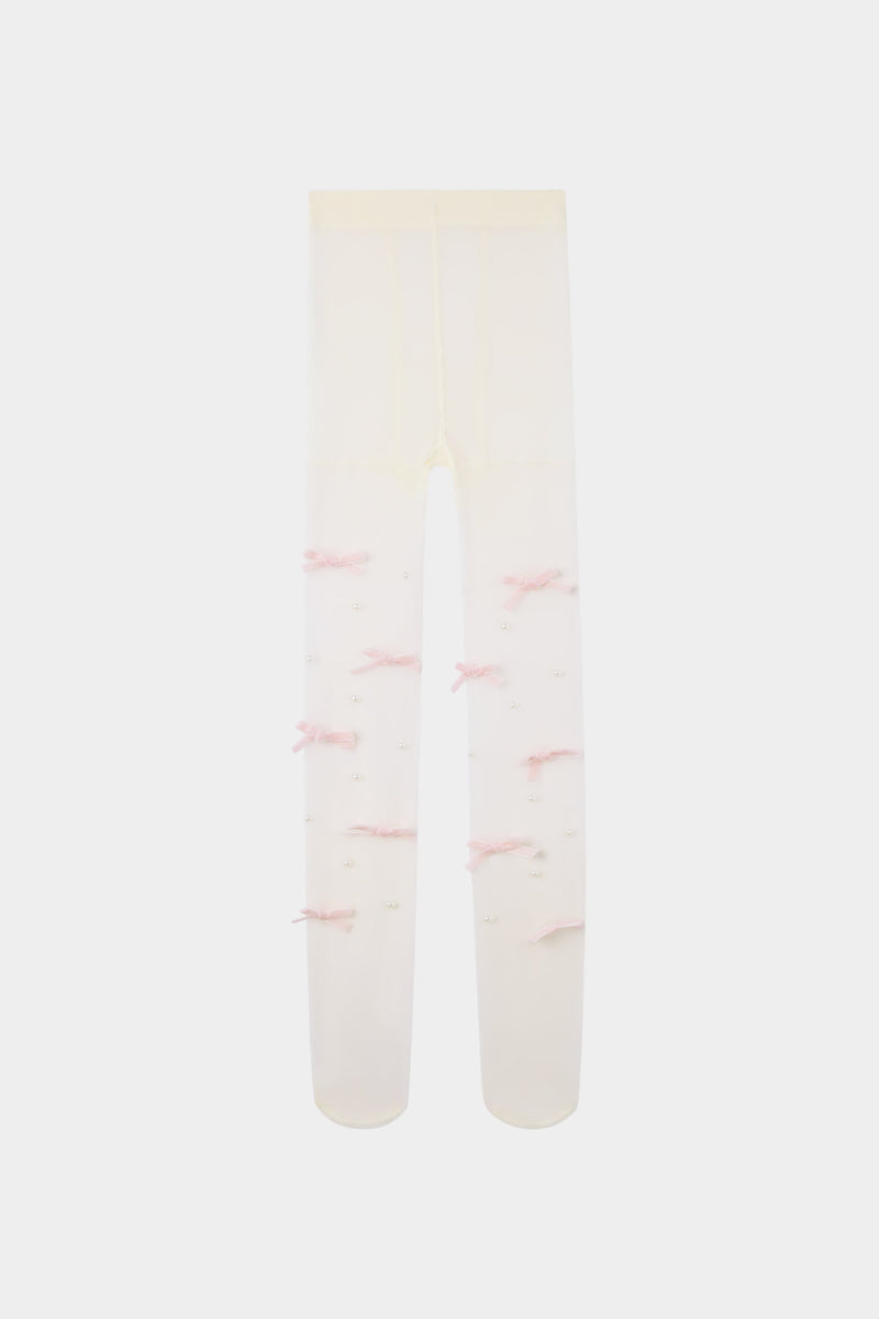 Baby Spice Tights - White / Pink