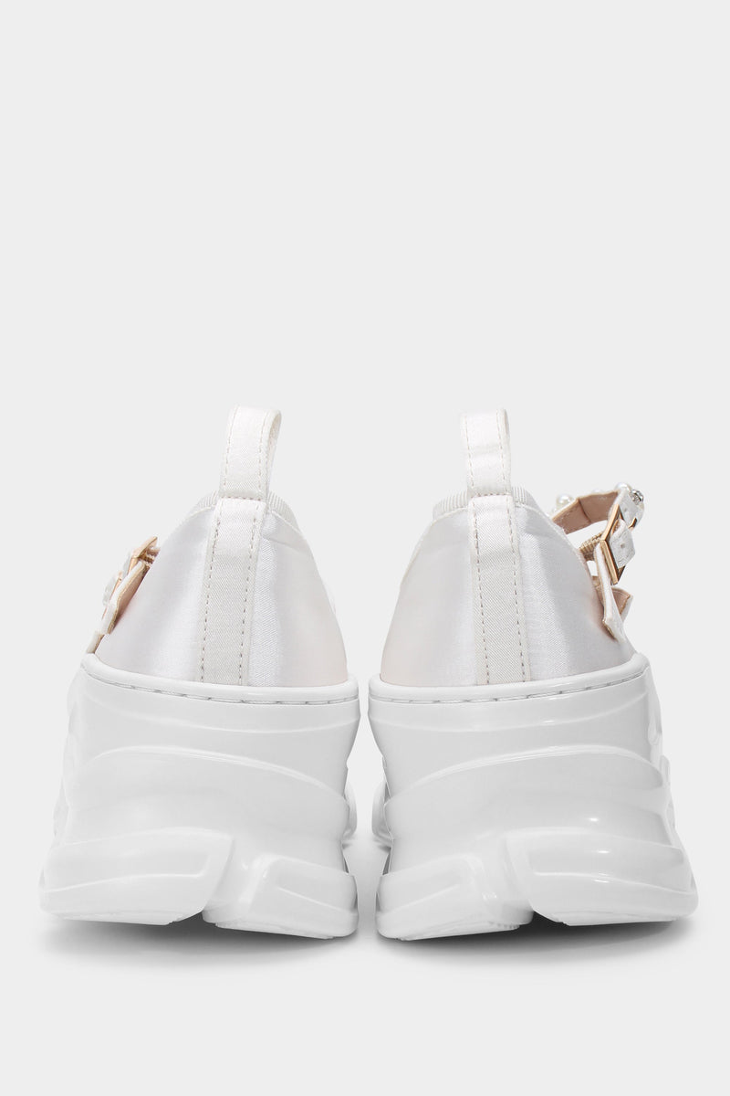 Ballet Sneakers - White with Pearls