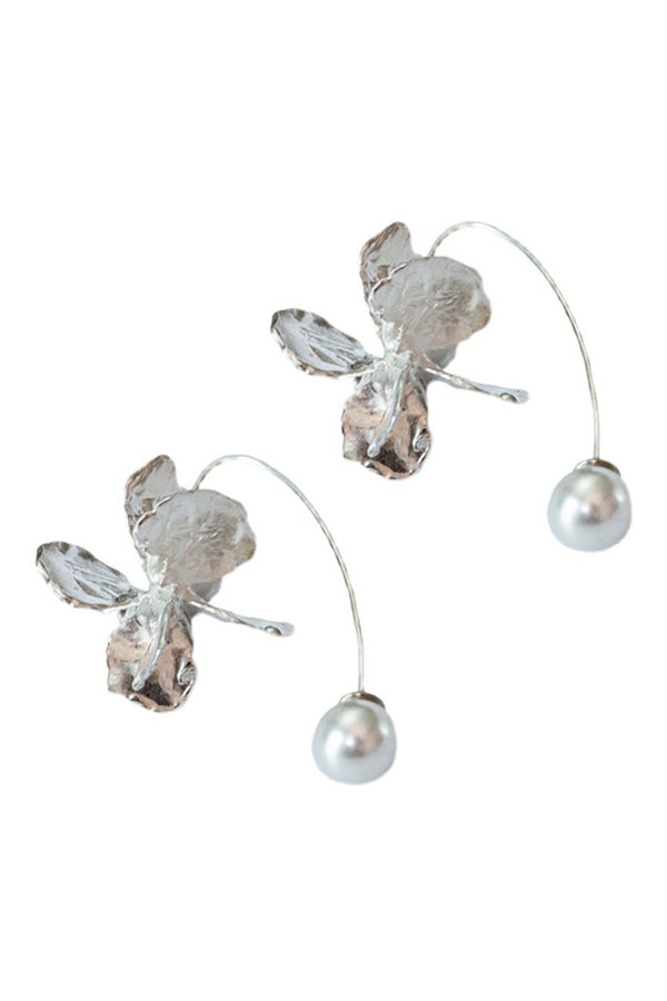 Orchid Drop Earrings - Silver