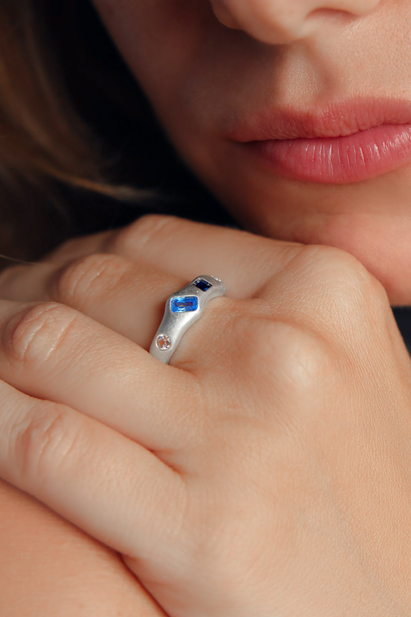 Preciosa Ring - Square Blue