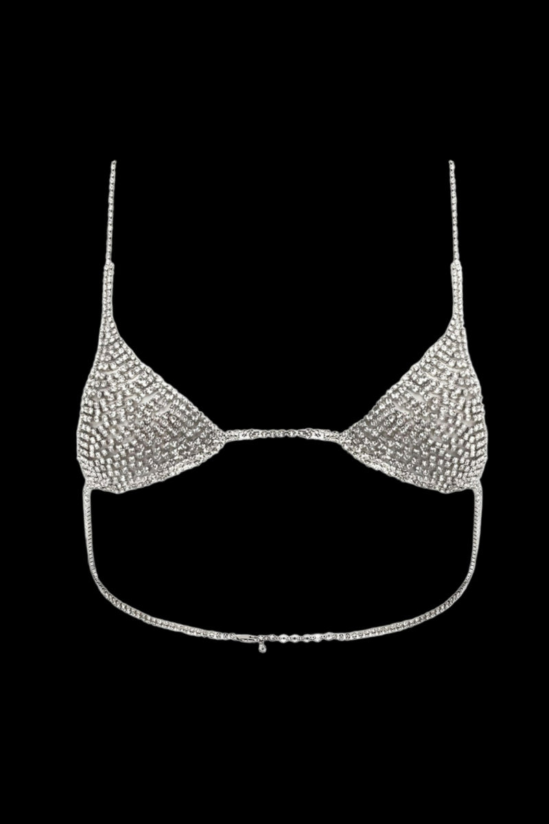 Teeny Tiny Bedazzled Bralette - Silver – Double Standard