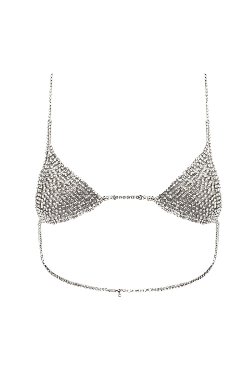 Teeny Tiny Bedazzled Bralette - Silver